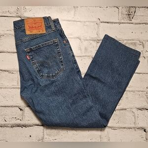 Levi’s 513 Slim Straight Jeans W30 Hemmed 27” Inseam Classic Blue